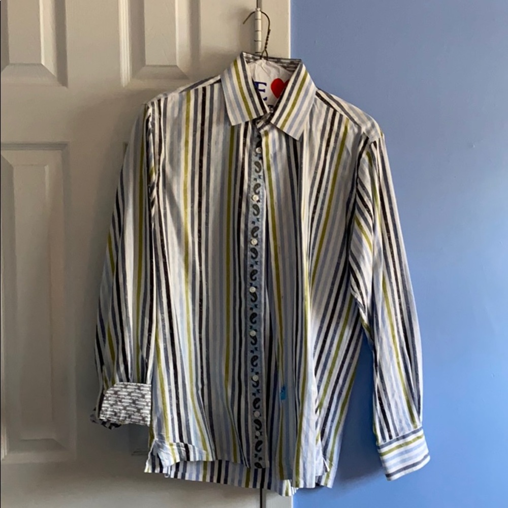 Striped sport shirt. Robert graham style